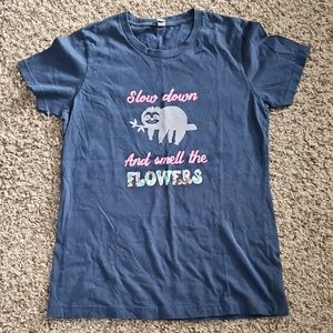 Hand Crafted Navy Sloth Graphic Tee